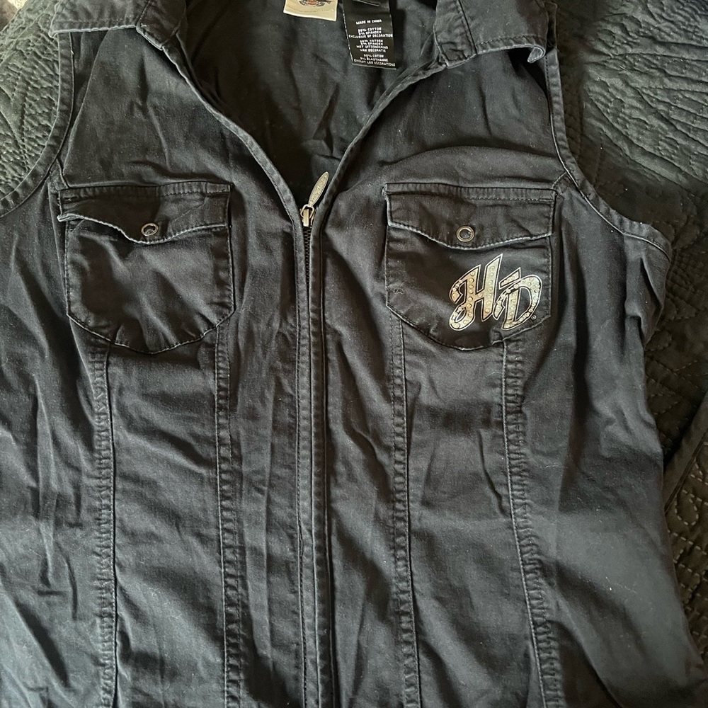 Harley Davison black Jean vest